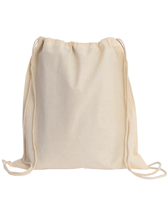 Kleine canvas drawstring rugzak